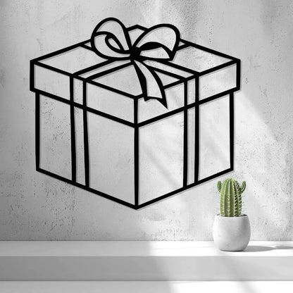 Décoration murale/de fenêtre 2D représentant un cadeau de Noël (By 2D Arts)