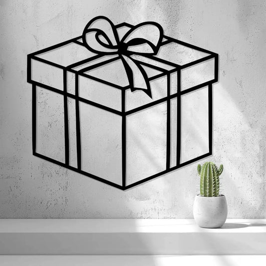 Décoration murale/de fenêtre 2D représentant un cadeau de Noël (By 2D Arts)