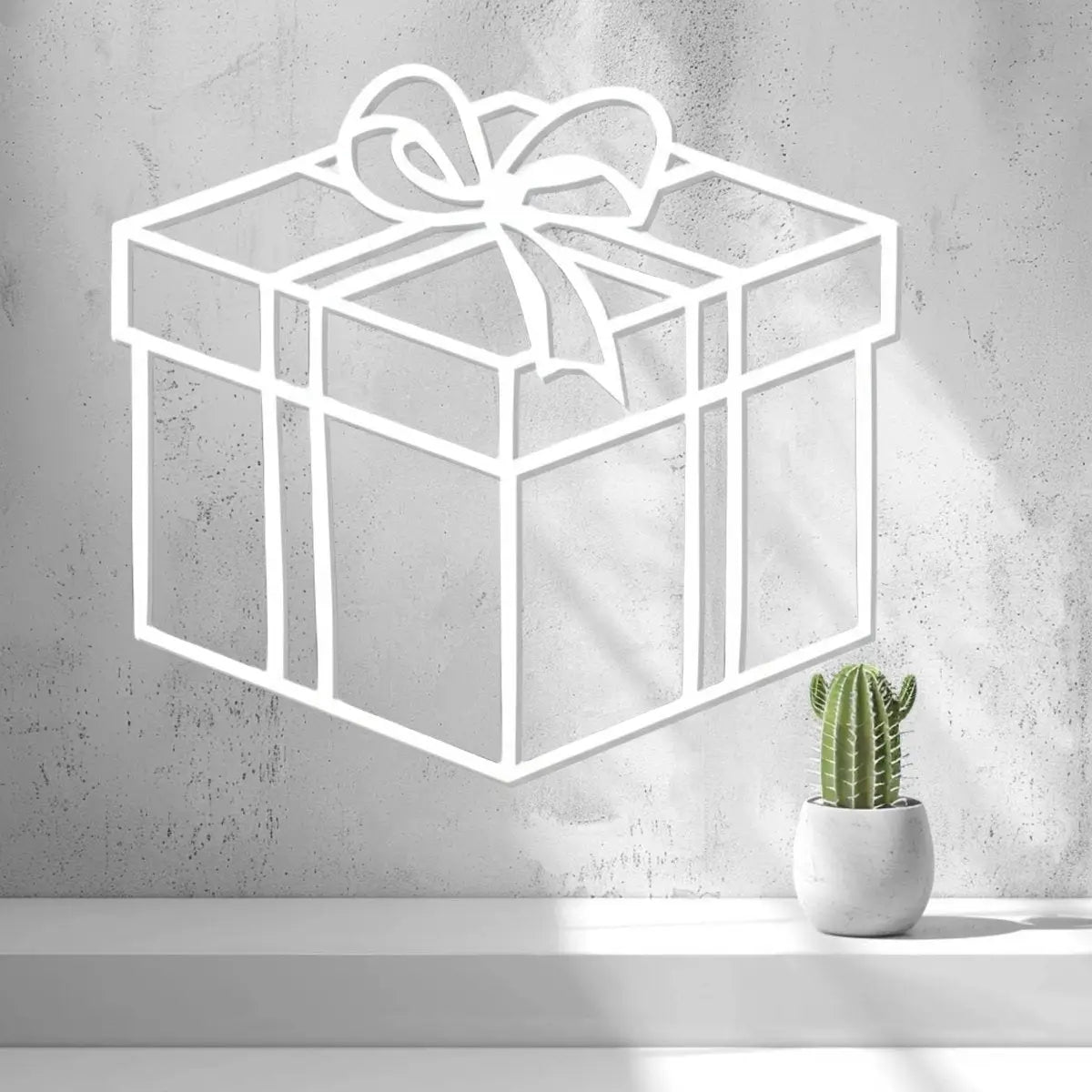 Décoration murale/de fenêtre 2D représentant un cadeau de Noël (By 2D Arts)