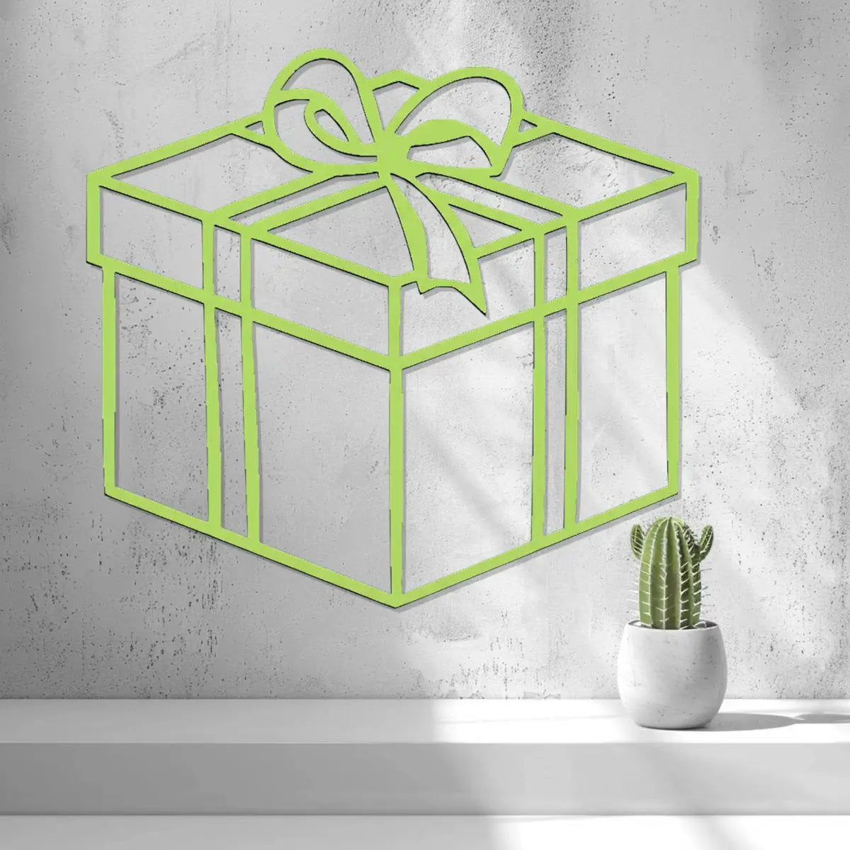 Décoration murale/de fenêtre 2D représentant un cadeau de Noël (By 2D Arts)