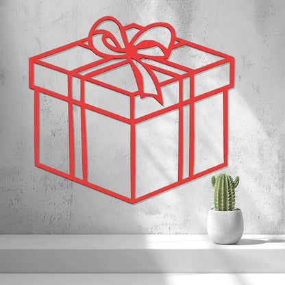 Décoration murale/de fenêtre 2D représentant un cadeau de Noël (By 2D Arts)