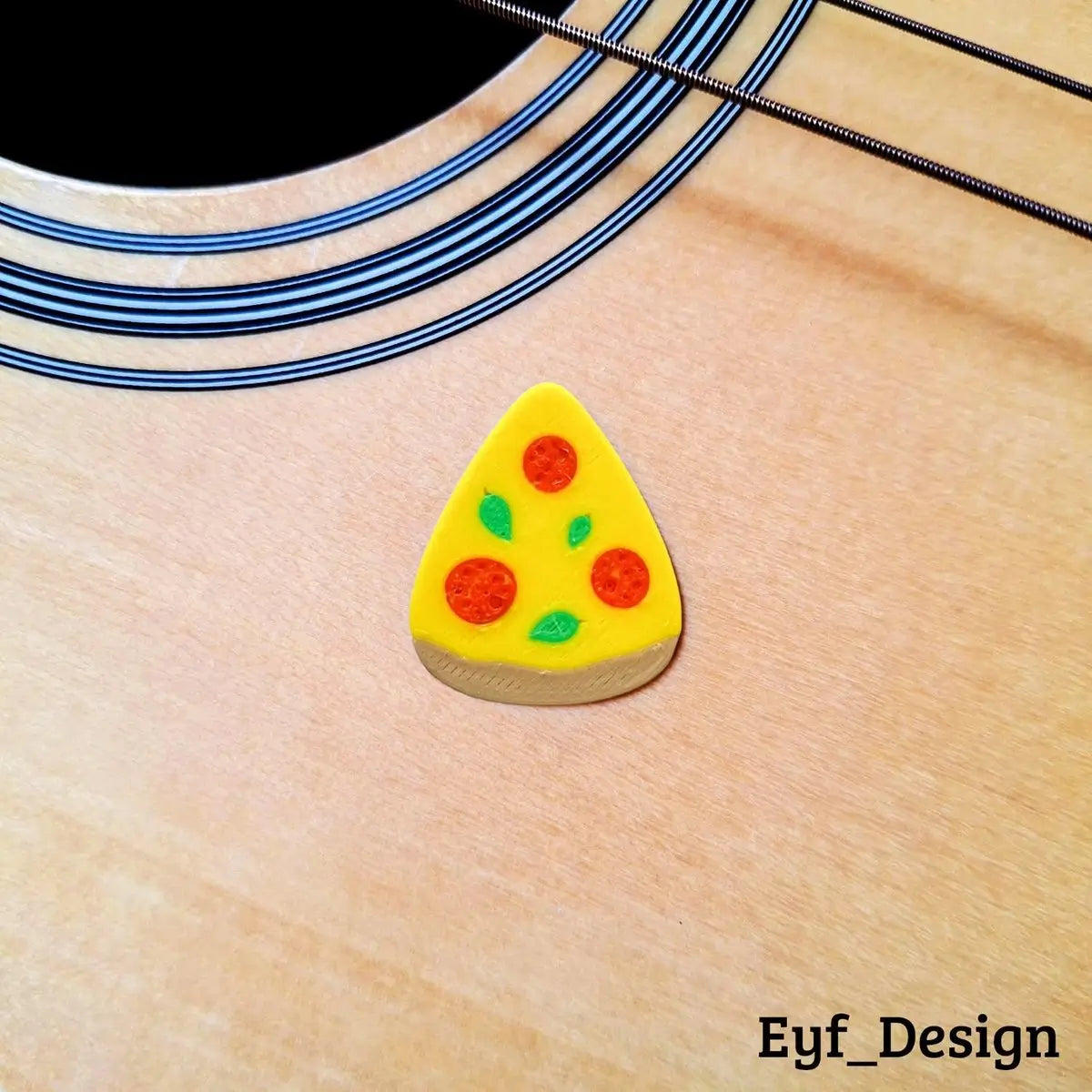 Lot de 3  - Médiators amusants pour guitare : Pizza (By Eyf_Design)