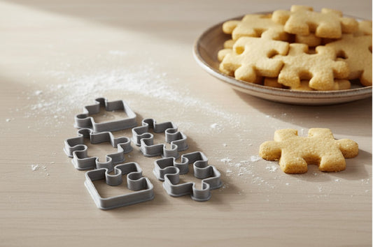 Lot de 5 moules à biscuits pièces de puzzle — Set créatif pour pâtisserie
